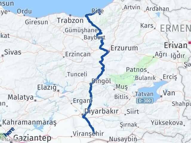 Mardin Hemşin Rize Arası Kaç Km - Yol Haritası