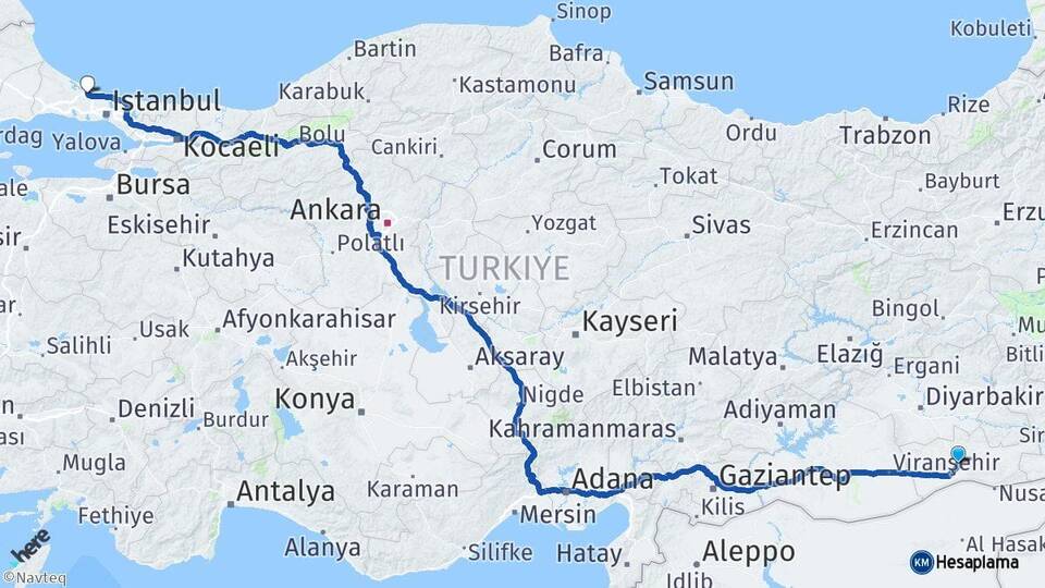 Mardin İstanbul Havalimanı Arası Kaç Km - Yol Haritası