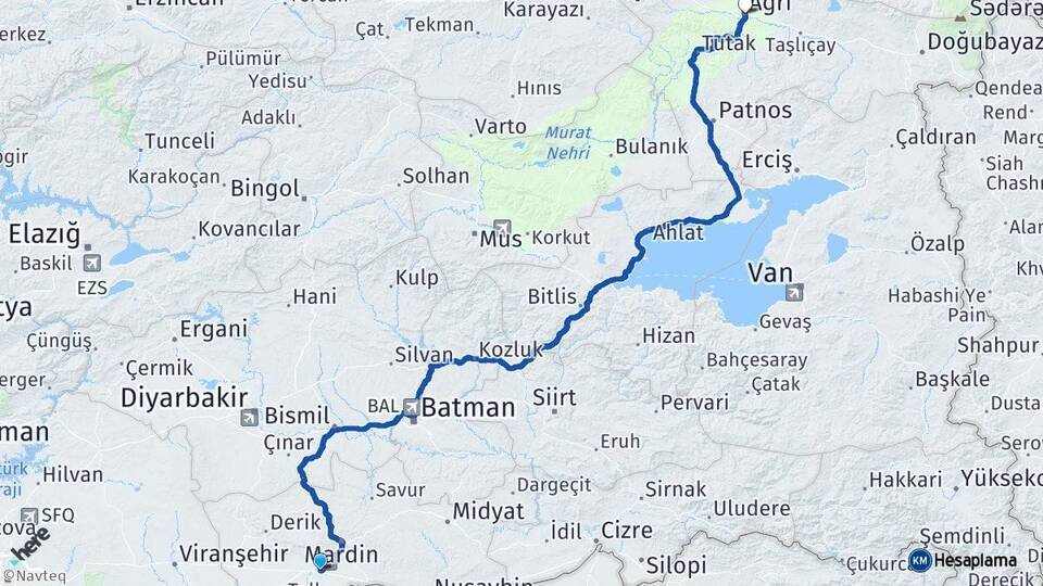 Kızıltepe Ağrı Arası Kaç Km - Yol Tarifi