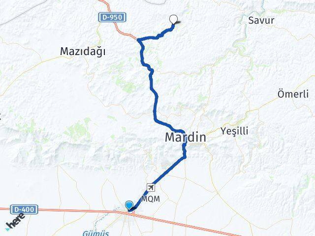 Mardin Kızıltepe Bağlıca Artuklu Arası Kaç Km - Yol Haritası