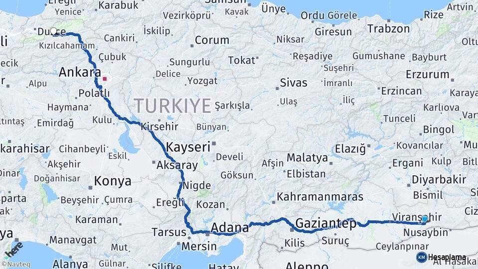 Mardin Kızıltepe Bolu Arası Kaç Km - Yol Haritası