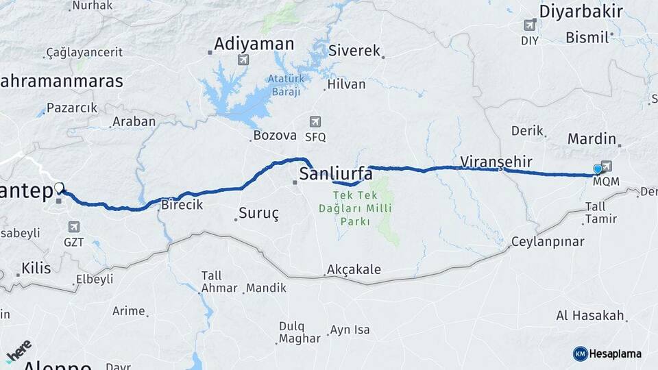 Mardin Kızıltepe Gaziantep Arası Kaç Km - Yol Haritası