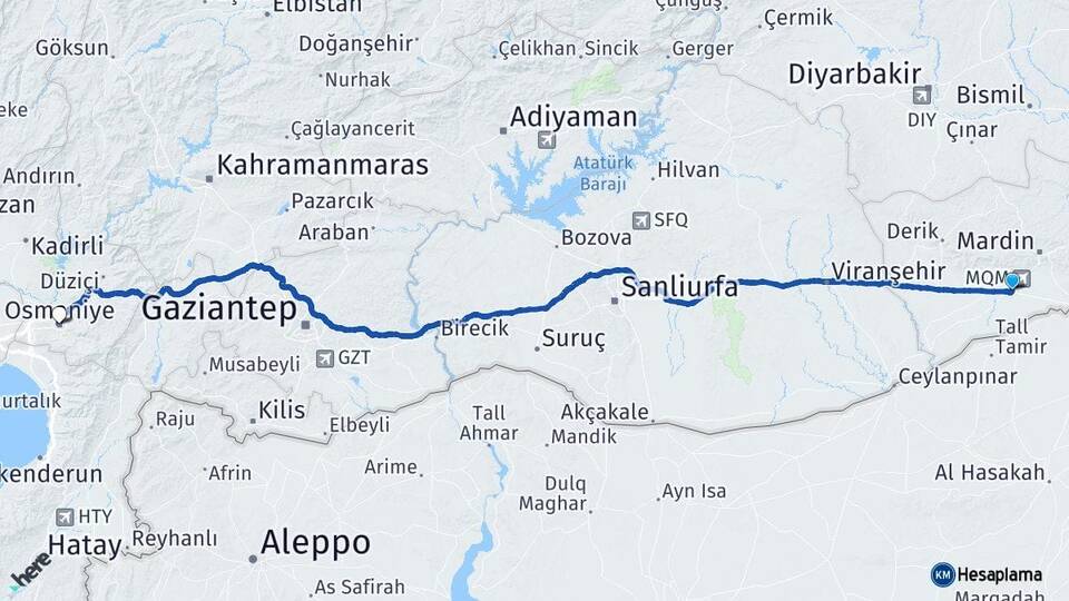 Mardin Kızıltepe Osmaniye Arası Kaç Km - Yol Haritası