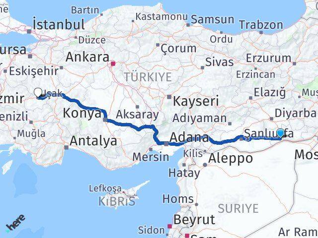 Mardin Kızıltepe Uşak Arası Kaç Km - Yol Haritası