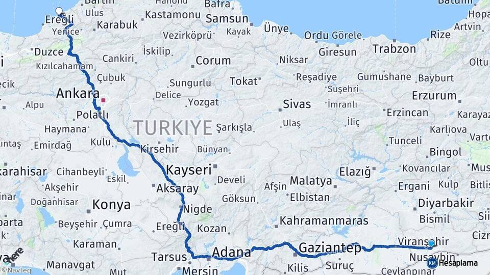 Mardin Kızıltepe Zonguldak Arası Kaç Km - Yol Haritası