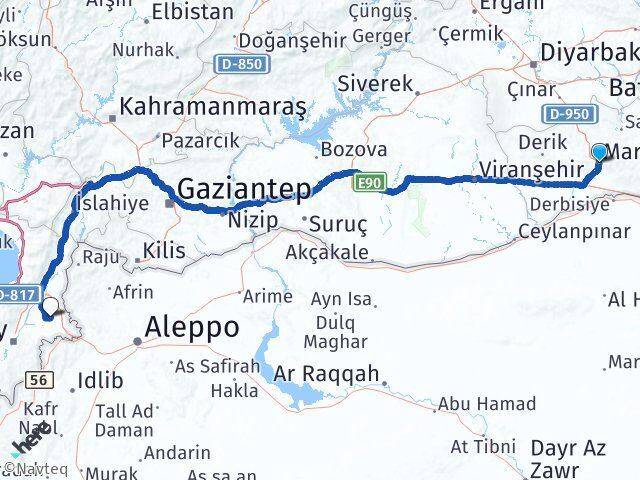 Mardin Kumlu Hatay Arası Kaç Km - Yol Haritası