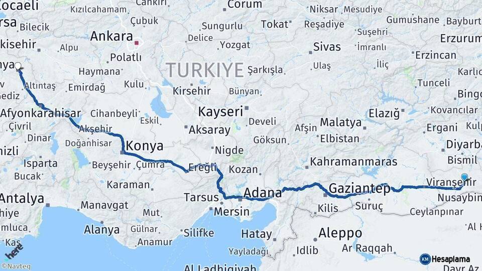 Mardin Kütahya Arası Kaç Km - Yol Haritası