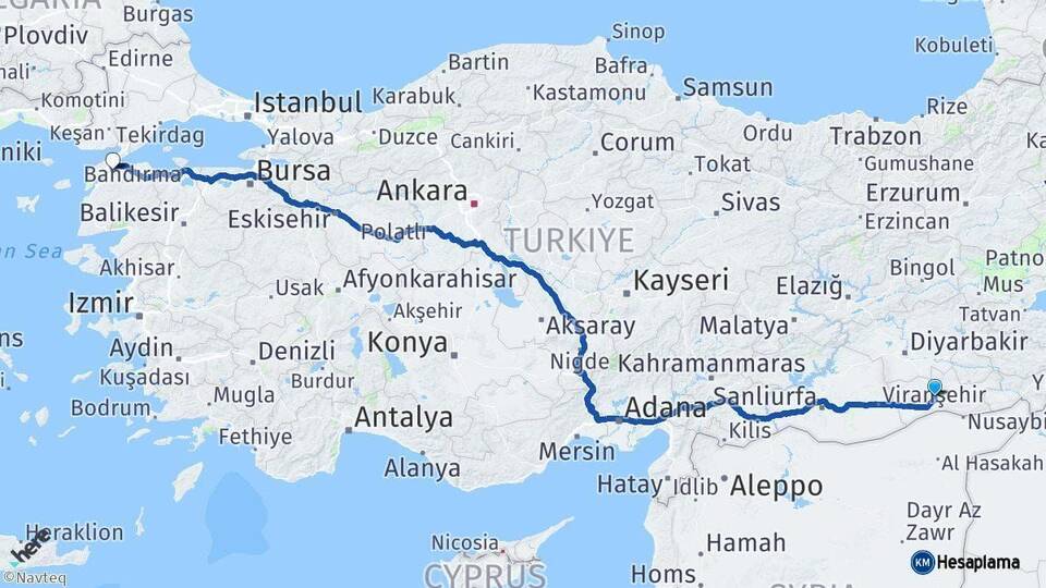 Mardin Lapseki Çanakkale Arası Kaç Km - Yol Haritası