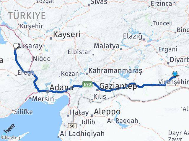 Mardin Mazıdağı Aksaray Arası Kaç Km - Yol Haritası
