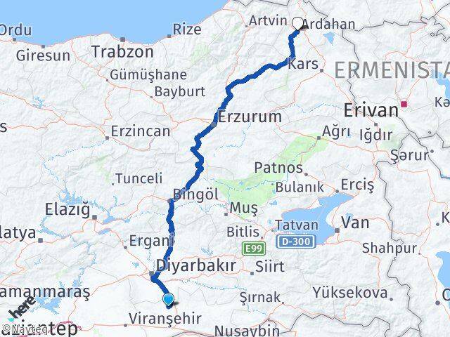 Mardin Mazıdağı Ardahan Arası Kaç Km - Yol Haritası