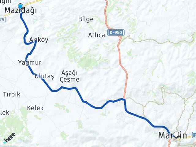 Mazıdağı Artuklu Otogar Arası Kaç Km - Yol Tarifi