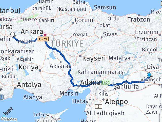 Mardin Mazıdağı Eskişehir Arası Kaç Km - Yol Haritası