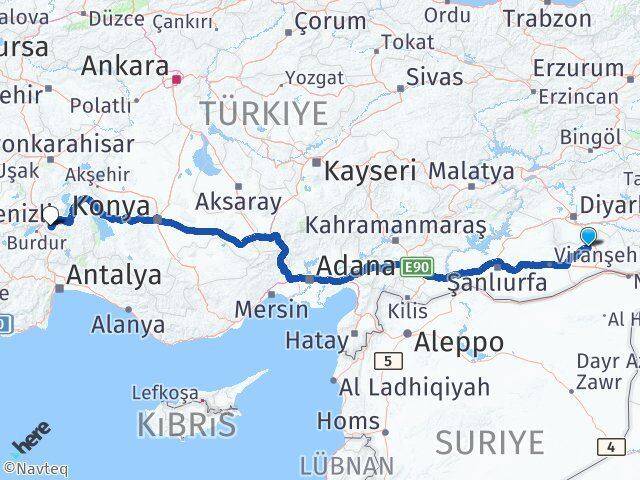 Mardin Mazıdağı Isparta Arası Kaç Km - Yol Haritası
