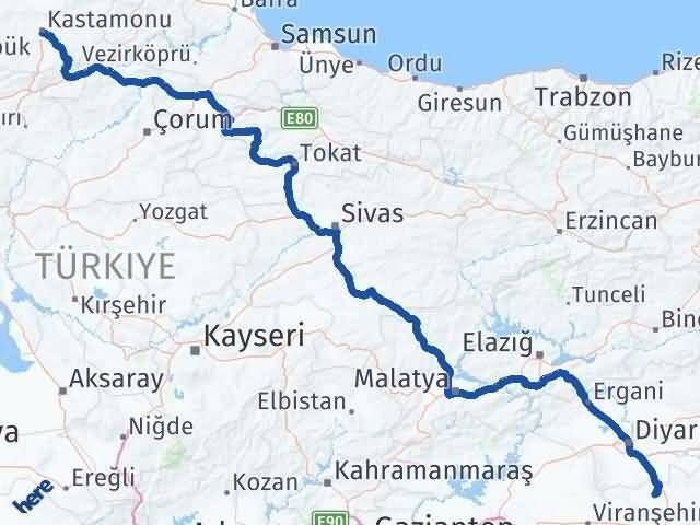 Mardin Mazıdağı Kastamonu Arası Kaç Km - Yol Haritası