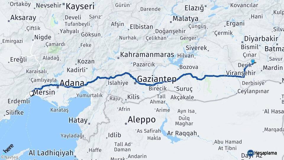 Mazıdağı Mersin Arası Kaç Km - Yol Tarifi
