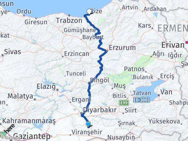 Mardin Mazıdağı Rize Arası Kaç Km - Yol Haritası