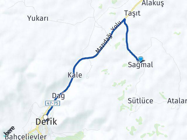 Sağmal Derik Arası Kaç Km - Yol Tarifi