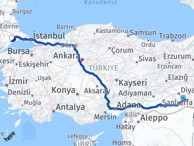 Mardin Mazıdağı Tekirdağ Arası Kaç Km - Yol Haritası