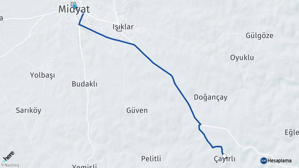 Mardin Midyat Çayırlı Midyat Arası Kaç Km - Yol Haritası