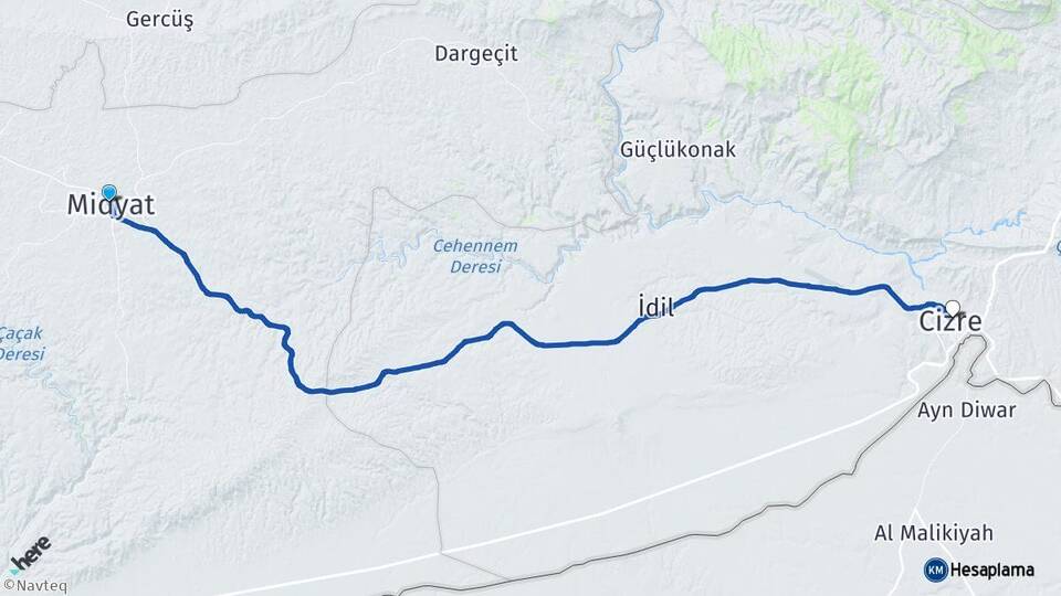Mardin Midyat Cizre Şırnak Arası Kaç Km - Yol Haritası