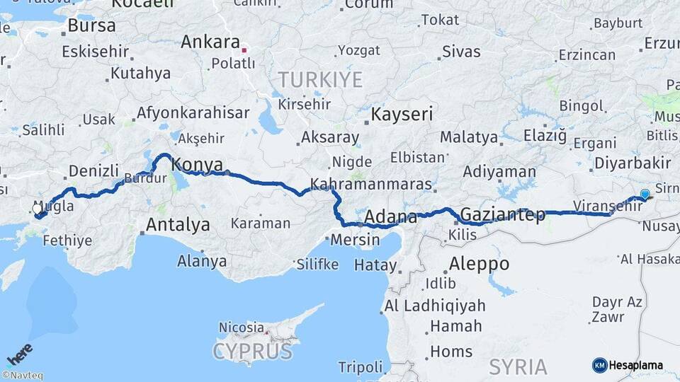Mardin Midyat Muğla Arası Kaç Km - Yol Haritası