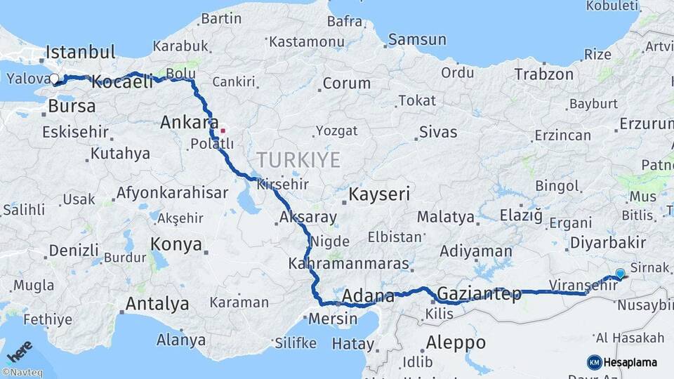 Mardin Midyat Yalova Arası Kaç Km - Yol Haritası