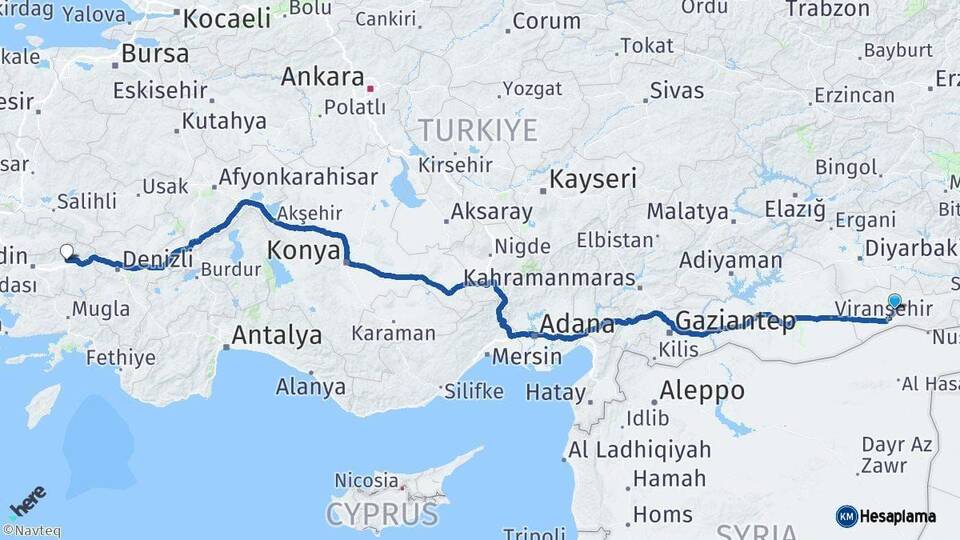 Mardin Nazilli Aydın Arası Kaç Km - Yol Haritası