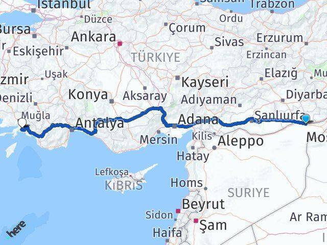 Mardin Nusaybin Muğla Arası Kaç Km - Yol Haritası