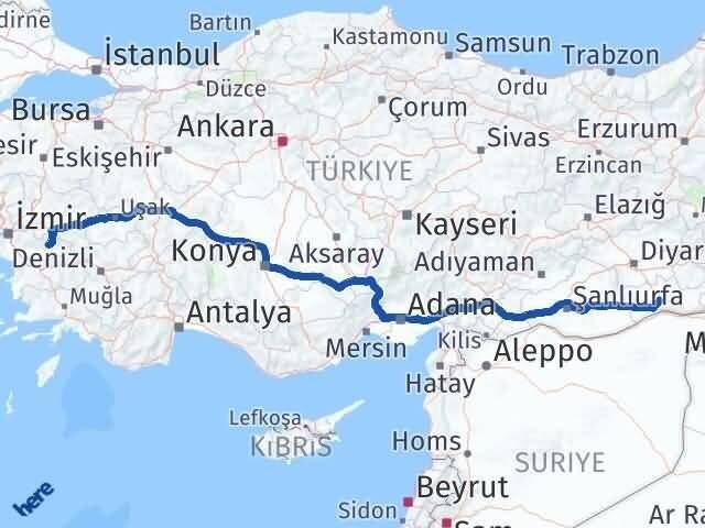 Mardin Ödemiş İzmir Arası Kaç Km - Yol Haritası