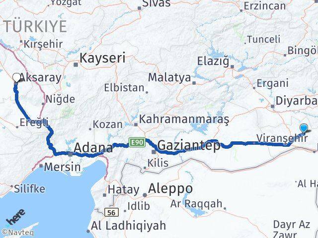 Mardin Ömerli Aksaray Arası Kaç Km - Yol Haritası