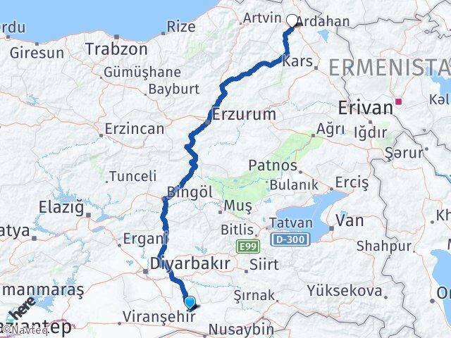 Mardin Ömerli Ardahan Arası Kaç Km - Yol Haritası