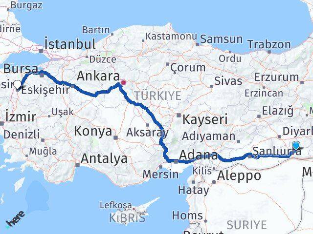Mardin Ömerli Balıkesir Arası Kaç Km - Yol Haritası