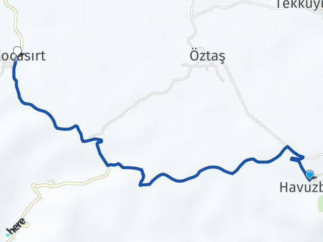 Havuzbaşı Kocasırt Arası Kaç Km - Yol Tarifi