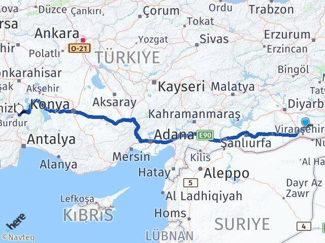 Mardin Ömerli Isparta Arası Kaç Km - Yol Haritası