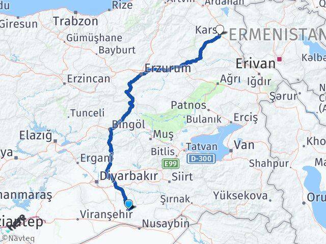 Mardin Ömerli Kars Arası Kaç Km - Yol Haritası