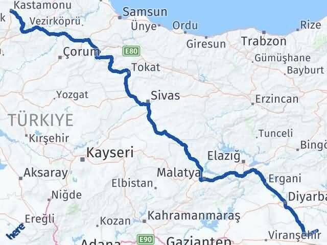 Mardin Ömerli Kastamonu Arası Kaç Km - Yol Haritası