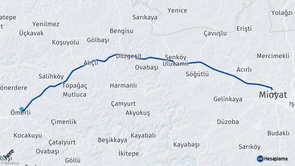 Mardin Ömerli Midyat Arası Kaç Km - Yol Haritası