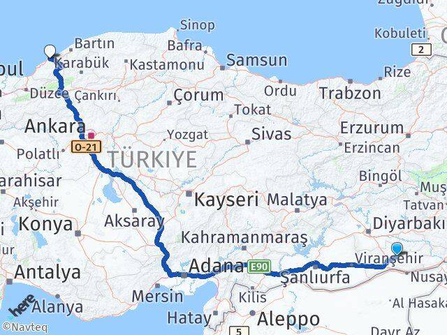 Mardin Ömerli Zonguldak Arası Kaç Km - Yol Haritası