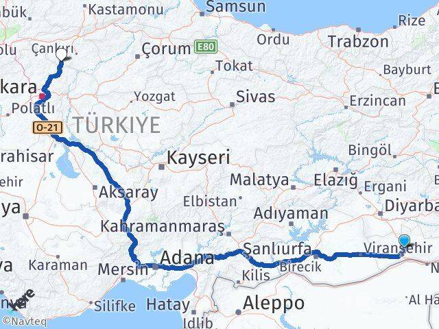 Mardin Şabanözü Çankırı Arası Kaç Km - Yol Haritası