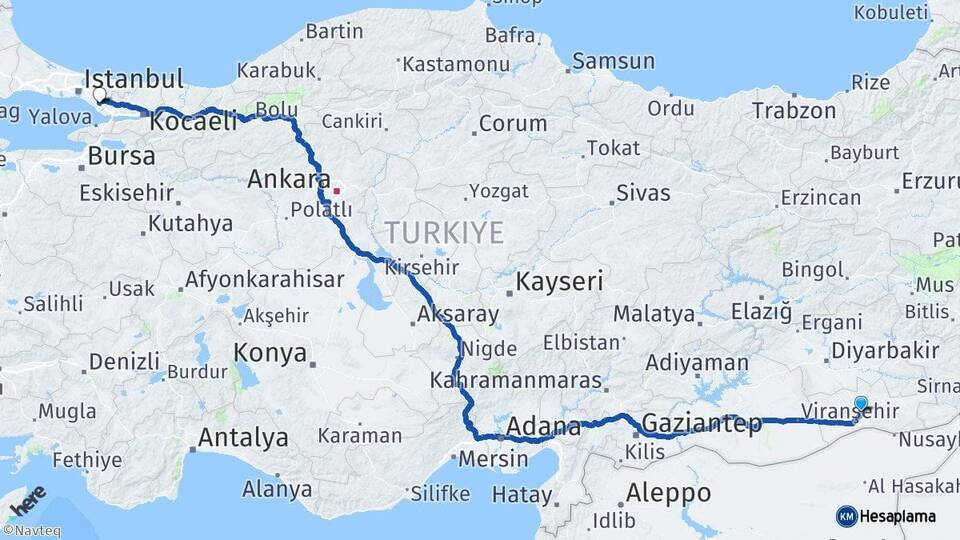 Mardin Sabiha Gökçen Havalimanı Arası Kaç Km - Yol Haritası