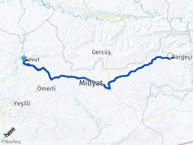 Mardin Savur Dargeçit Arası Kaç Km - Yol Haritası