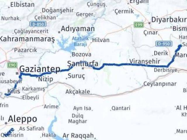 Mardin Savur Kilis Arası Kaç Km - Yol Haritası