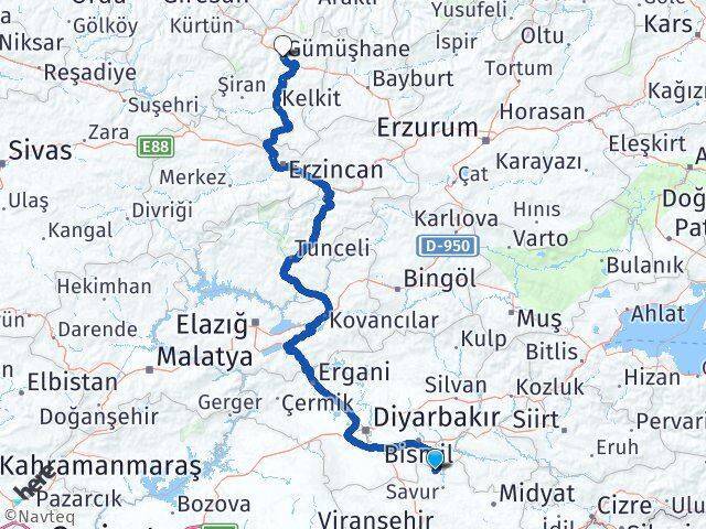 Soylu Gümüşhane Arası Kaç Km - Yol Tarifi