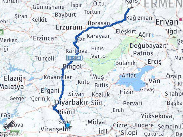 Mardin Selim Kars Arası Kaç Km - Yol Haritası