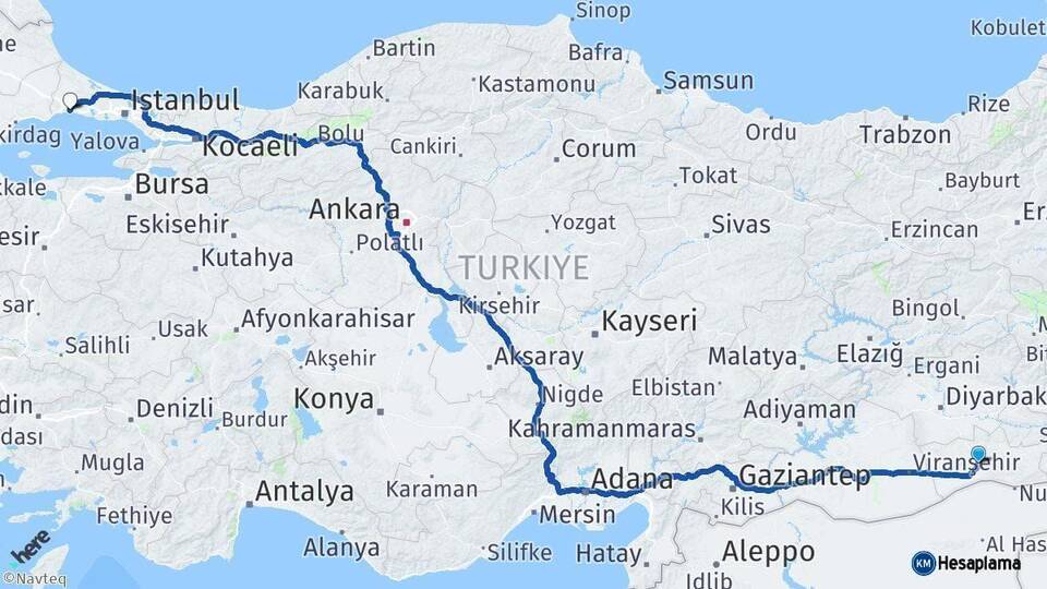 Mardin Silivri İstanbul Arası Kaç Km - Yol Haritası
