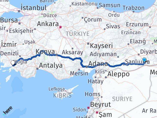 Mardin Ula Muğla Arası Kaç Km - Yol Haritası