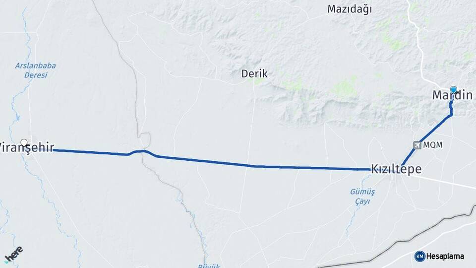 Mardin Viranşehir Şanlıurfa Arası Kaç Km - Yol Haritası