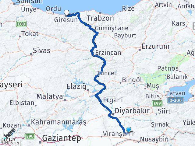 Yeşilli Giresun Arası Kaç Km - Yol Tarifi