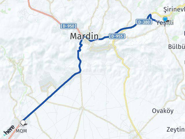 Yeşilli Mardin Havalimanı Arası Kaç Km - Yol Tarifi