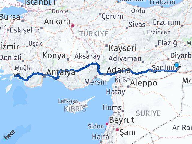 Mardin Yeşilli Muğla Arası Kaç Km - Yol Haritası